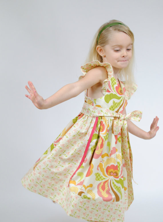 Wedding - Girl's Wrap Dress, Toddler Sundress,  Flower Girl Dress, Party Dress, Children Clothing, Girl Dress, Toddler dress, Pink, Size 2 3 4 5 6 7 8