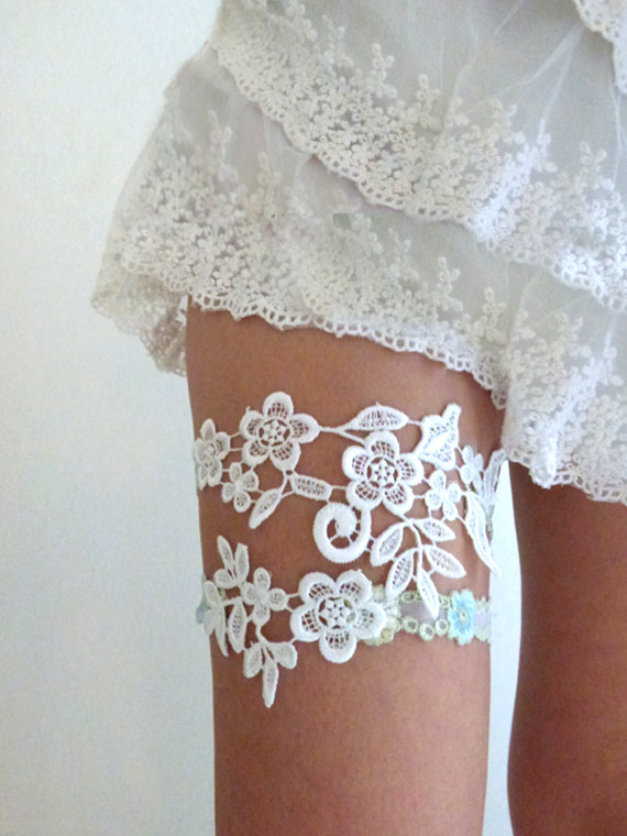 زفاف - Ivory Lace Garter Set - Wedding Bridal Garter Set, Garter Set, Wedding Garter Belt, Bridal Garters, Ivory Garter Set : ERINI Lace Garter