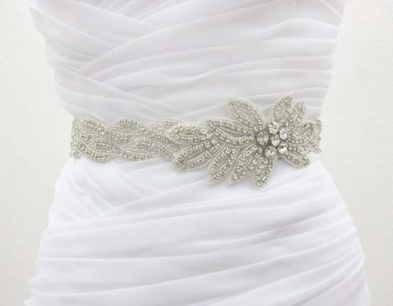 Hochzeit - ALEXIS- Vintage Inspired Bridal Beaded Belt, Wedding Rhinestone Sash, Bridal Crystal Belts, Bead Sashes