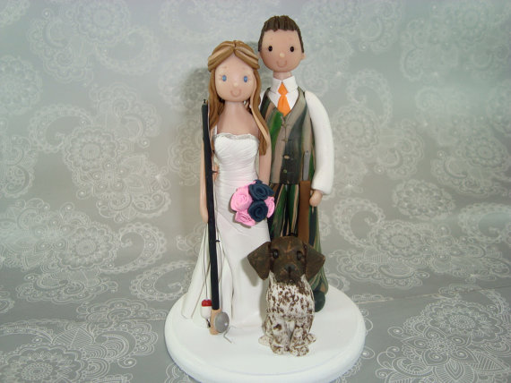زفاف - Personalized Fishing/ Hunting Theme Wedding Cake Topper