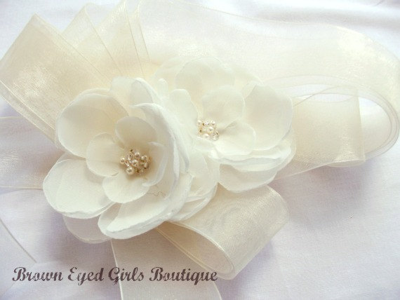 Wedding - Ivory Bridal Sash, Ivory Bridal Sash, Ivory Wedding Belt, Ivory Bridal Belt