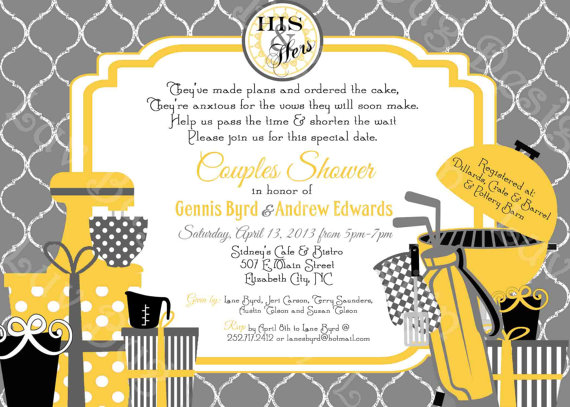 Hochzeit - Couples Shower Invitation Printable party invite by Luv Bug Design