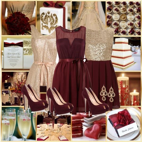 Hochzeit - Cranberry And Gold Wedding