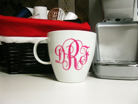 Wedding - Monogrammed Coffee Mug/Cup - Personalized Mug - Personalized Bridesmaid Gift - Monogrammed Stocking Stuffer - Bridal Party Gift
