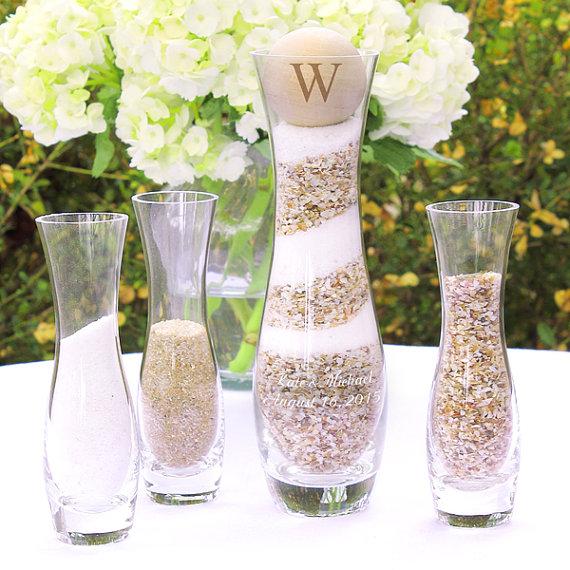 Mariage - Personalized 4pc. Rustic Unity Sand Ceremony 4 pc Set
