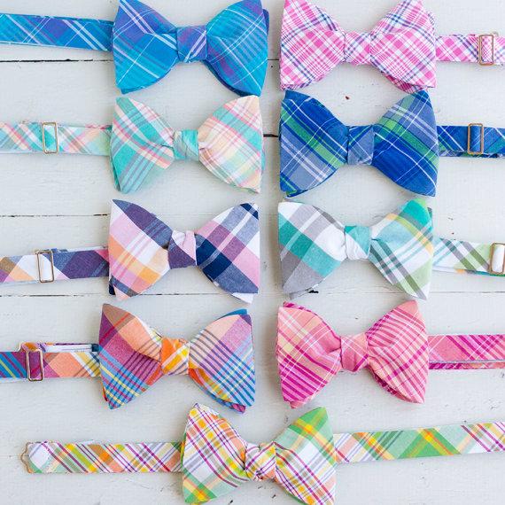 زفاف - The Beau- men's freestyle preppy plaid bow ties- choose your favorite
