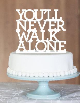 Свадьба - You'll Never Walk Alone,YNWA,Liverpool fan,Soccer fan,Custom cake topper,wedding cake topper,wedding vows