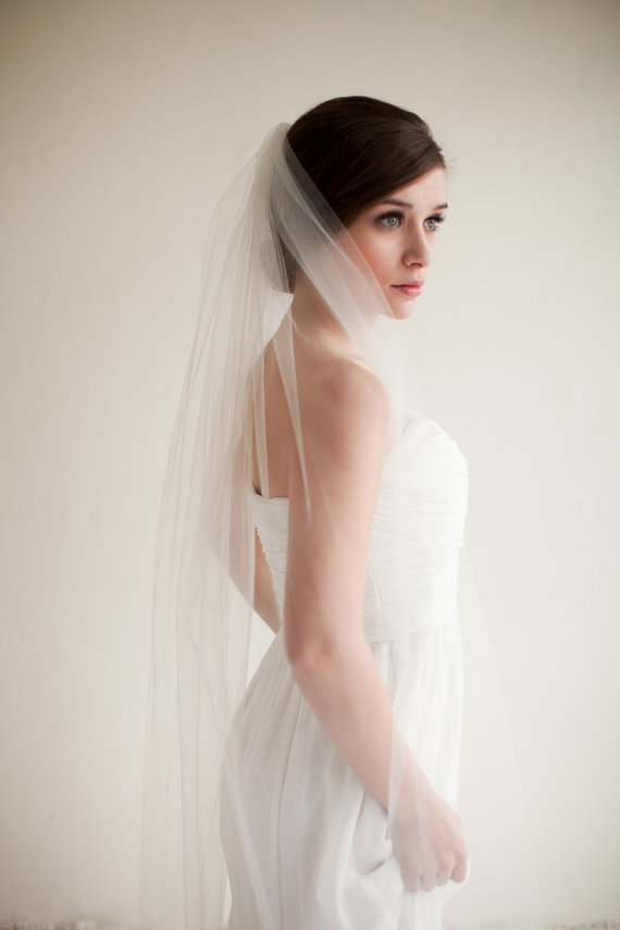 Wedding - Ballet Waltz Length Tulle Veil, Bridal Veil, Wedding Veil, 54 inches - Gabriella Style 8513