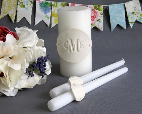 Mariage - PERSONALIZED Unity Candle Ceremony Set - Gift Boxed
