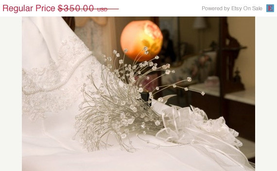 Hochzeit - 50% off Swarovski Crystal Beaded Bridal Bouqet Swarovski Beads