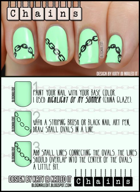 Свадьба - Learn How To Create This Chain Nail Art On Your Tips