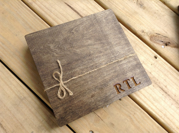 Wedding - Groomsmen Gift Engraved Cigar Box Monogram Personalized Engraved Wooden Cigar Box
