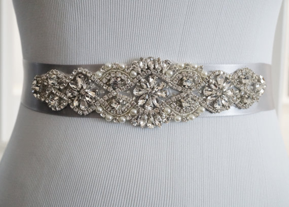 زفاف - Wedding Belt, Bridal Belt, Sash Belt, Crystal Rhinestone Belt, Style 140