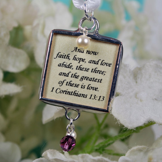 Wedding - Christian Themed Wedding Bouquet Charm with Memorial Photo