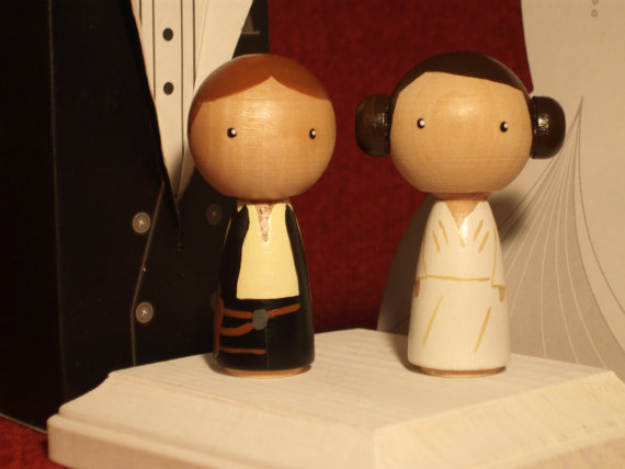 زفاف - Star Wars Kokeshi Star Wars Wedding Cake Topper Kokeshi Princess Leia and Han Solo Peg Doll