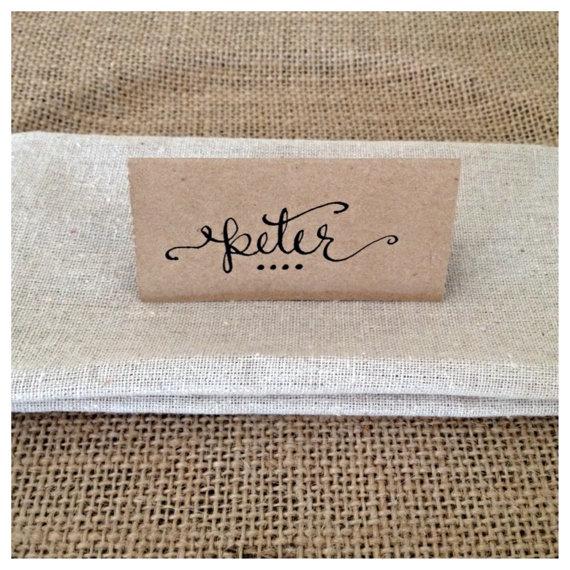 Mariage - Hand-Written Calligraphy Customized Name Fun Design Wedding Place Cards Pick Your Colors