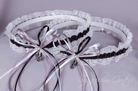 Mariage - San Antonio Spurs Lace Wedding Garter Set