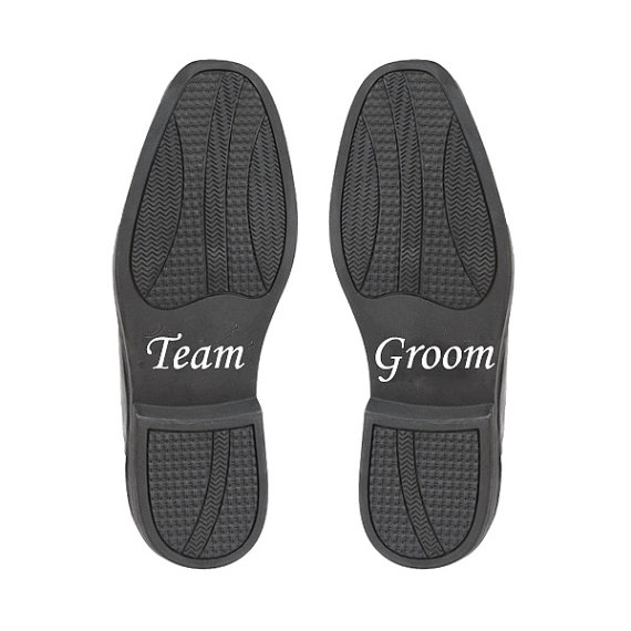 Свадьба - Team Groom Shoe Stickers - Groomsmen Gift - Wedding Accessories for the Bridal Party - Wedding Day Vinyl Shoe Decals