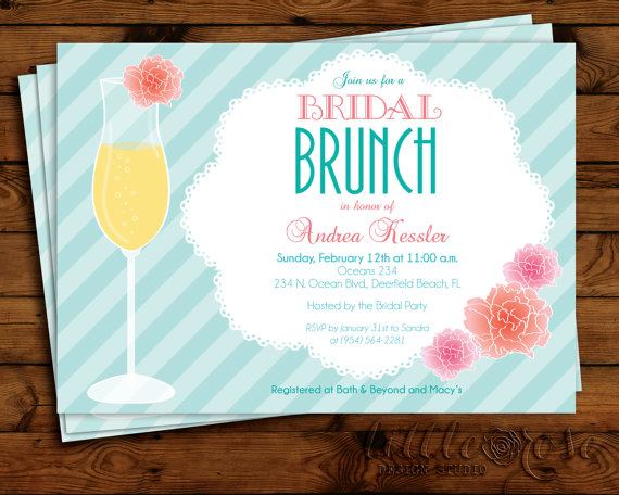 Свадьба - Floral Mimosa Bridal Brunch Invitation - Bridal Shower Invite - Wedding Shower - Bridal Luncheon - Brunch Invitation - Printable