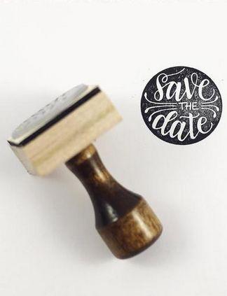 زفاف - Save The Date Hand-Lettered Stamp