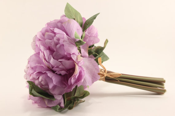 Mariage - Lavender Peony Bouquet - Silk Flowers - Wedding Bridal - tossing bouquet - wedding, bridal, party, bridesmaids