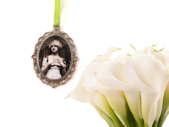 Mariage - 1 custom bouquet charm w/ your photo, wedding bouquet charm, photo pendant for bridal bouquet