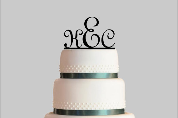 Wedding - Wedding Cake Topper, Monogram Cake Topper Personalized Cake Topper, Acrylic Cake Topper