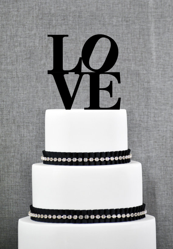 Mariage - Philadelphia LOVE Wedding Cake Topper in your Choice of Colors, Modern Wedding Cake Topper, Unique Wedding Cake Topper,