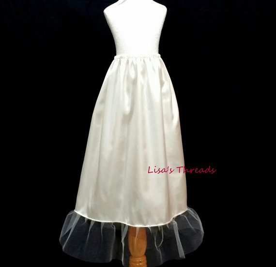 زفاف - Any Color LONG Flower girl dress slip/ Tutu slip/ Slip for tulle dresses