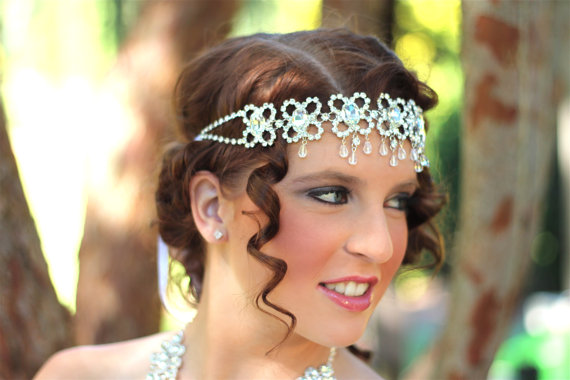 Hochzeit - Bridal Hair Accessories Rhinestone Headband Wedding Hairpiece Bridal Head Piece