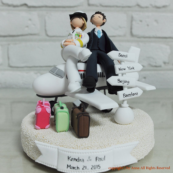 Hochzeit - Pilot custom wedding cake topper