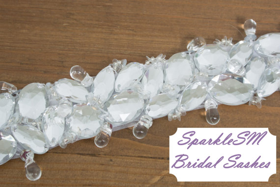 Свадьба - rhinestone crystal bridal belt sash, wedding sash belt, bridal accessories, crystal belt sash Jeweled Bridal Belt - Emma
