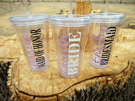 tumblers straws with Bridesmaid Bride Tumblers Bridesmaid  For And Wedding