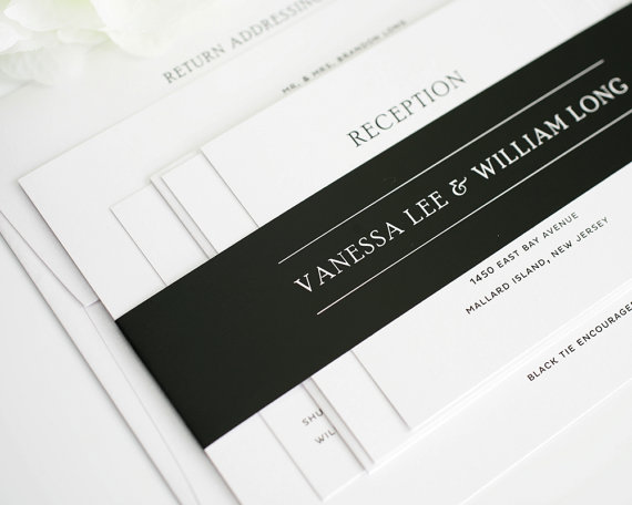 زفاف - Wedding Invitation, Black and White Wedding Invitation, Simple Elegance - Deposit to Get Started