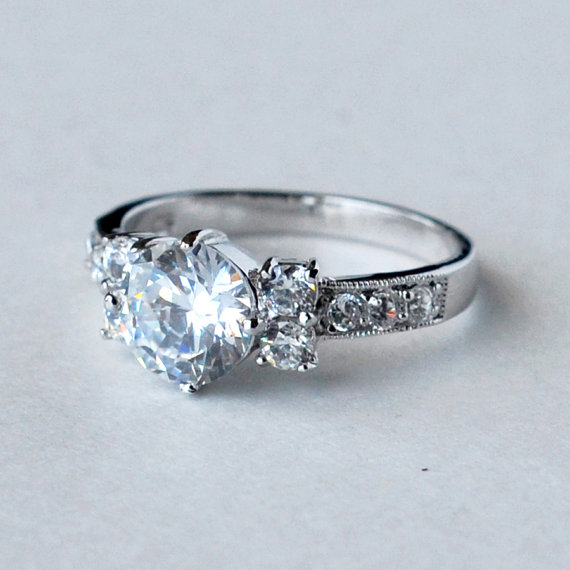 Wedding - cz ring, cz wedding ring, cz engagement ring, cubic zirconia engagement ring, wave ring, anniversary ring size 5 6 7 8 9 10 - MC1074861AZ