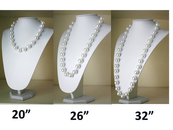 زفاف - Your choice! 20" , 26" , 32" Big Pearl Necklace / 16mm / Bridesmaid or Bridal Necklace / Wedding jewelry