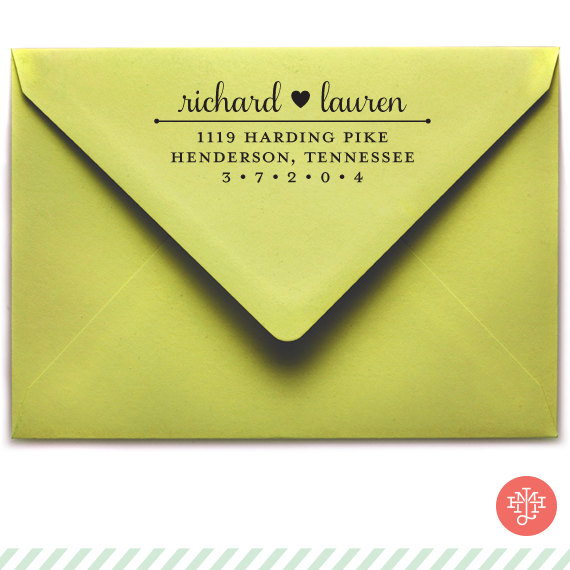 Hochzeit - Samantha Return Address Stamp (Wooden Handle OR Self-Inking), Wedding Invitation Stamp, Hostess Gift, Housewarming Gift