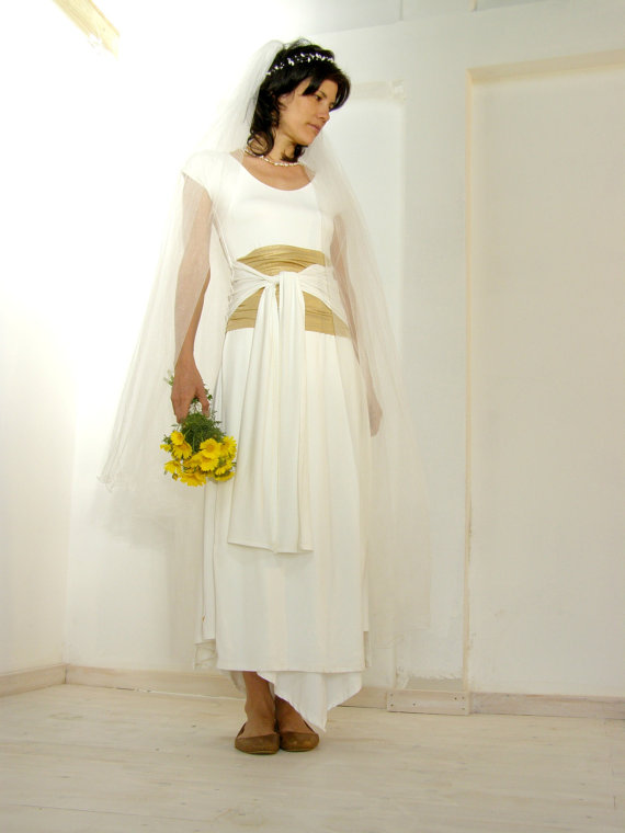 Свадьба - White maxi wedding dress-Maxi wrap wedding gown dress-Maxi white dress set-Ethnic dress--Made to order