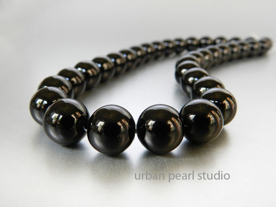 زفاف - Black Pearl Dog Collar, Pearls for Dogs, 12mm Pearl Necklace for Dogs, Dog Pet Weddings,