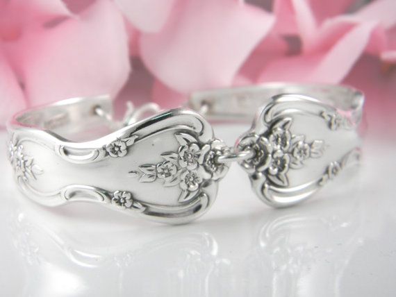 زفاف - Spoon Bracelet, Spoon Jewelry, Silverware Bracelet, Silverware Jewelry, Bridesmaids Bracelet, Bridesmaids Gift, Wedding  - 1951 Magnolia