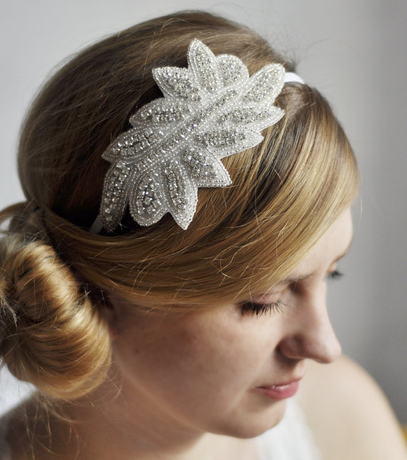 Hochzeit - RHINESTONE BRIDAL HEADBAND wedding hair accessory crystals hair band