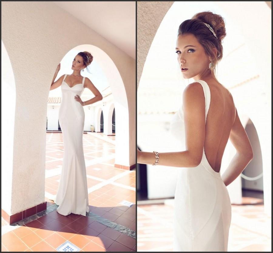 Mariage - Simple Designer Julie Vino Mermaid Wedding Dresses 2015 Straps Spaghetti Satin Backless Sexy Garden Fall Bridal Dress Gowns Full Length Online with $114.82/Piece on Hjklp88's Store 