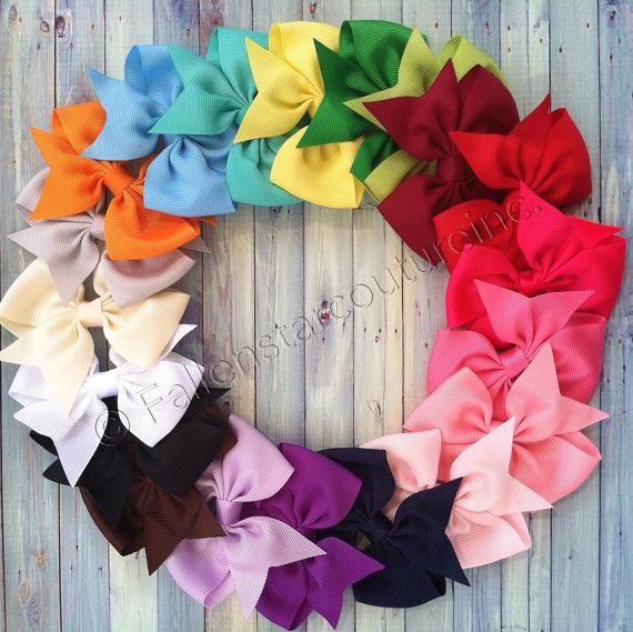 زفاف - 20 hair bows / 1.00 each /  three inch bows / infant / toddler bows / baby girl bows / shower gift