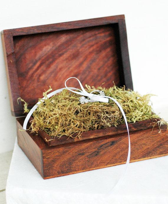 Wedding - Wood Celtic Cross Carved Jewelry Box Ring Bearer Alternative Pillow Irish Catholic Weddings