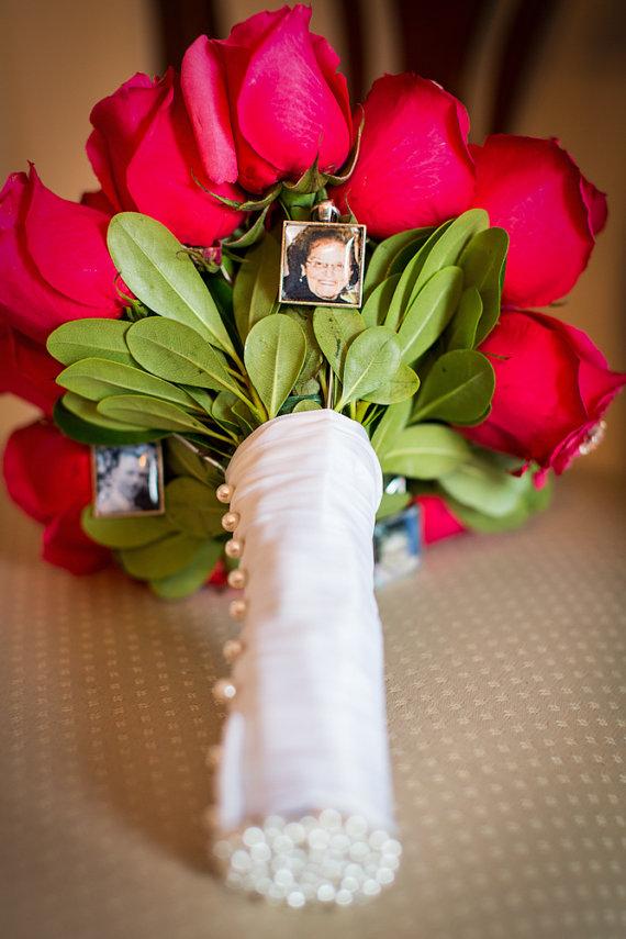 زفاف - 4 COMPETE KITS - To make 4 Wedding Bouquet Charms -for Family photos, monograms or any special memories (Includes everything you need)