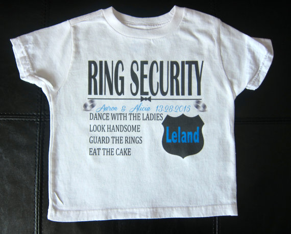 Mariage - Personalized RING SECURITY ring bearer t-shirt or onesie wedding getting married bride groom