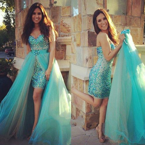 Mariage - 2015 Elegant Cheap Evening Dresses Sweetheart Sparking Detachable Skirt Crystal Beaded Formal Dress Gowns Red Carpet Prom Party Dresses Online with $115.3/Piece on Hjklp88's Store 