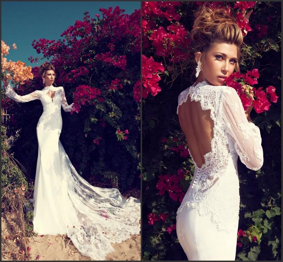 Свадьба - Julie Vino 2015 Mermaid Long Sleeve Wedding Dresses Sheer Illusion Lace High Neck Party Garden Satin Hollow Summer Bridal Gowns Custom Online with $124.61/Piece on Hjklp88's Store 