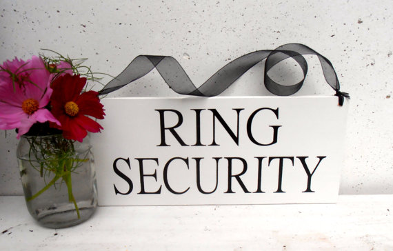 زفاف - Ring Security Wood Sign Decoration Ring bearer sign wedding sign