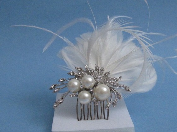 زفاف - Wedding hair comb bridal hair accessories Feather bridal hair comb wedding hair jewelry bridal headpiece wedding hairpiece bridal accessory